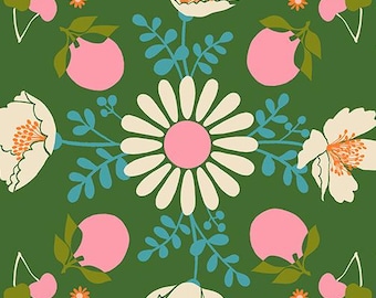 Juicy Poppy Garden Sarah Green by Melody Miller for Ruby Star Society RS0085 14 Sold in HALF yard increments