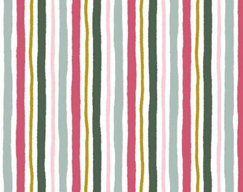 Multi Stripe Aussie Friends by Diane Beesley for P & B Textiles AUFR4374-MU This fabric is sold in HALF YARD increments