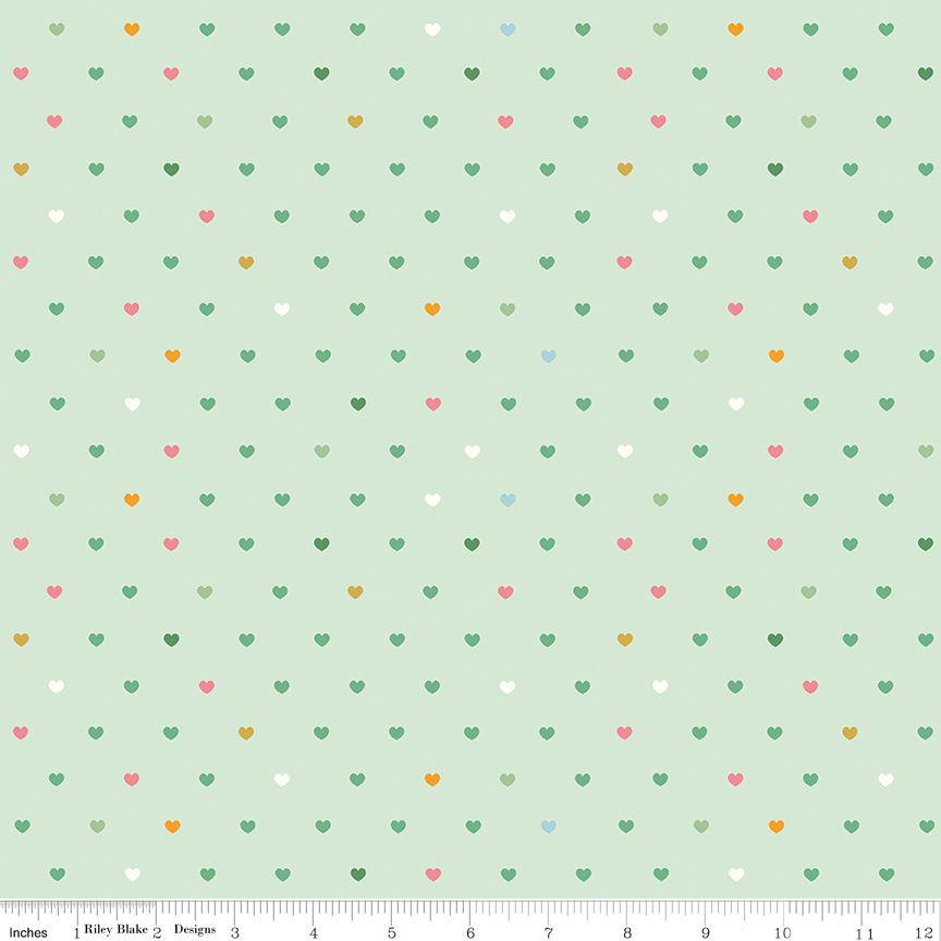 Serendipity 2 Hearts Mint by Minki Kim for Riley Blake Designs C17305 ...
