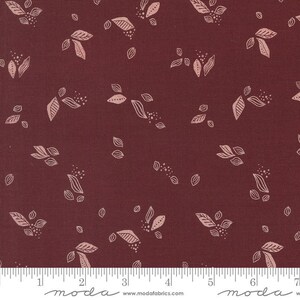 Folk & Lore Leaf Twirl Burgundy by Fancy That Design House for Moda Fabrics 45607 16 Sold in HALF yard increments