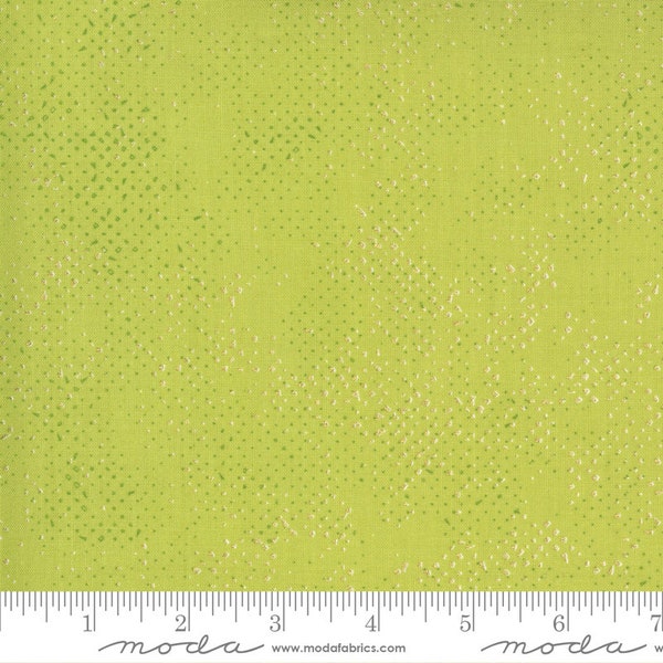 Dance in Paris Spotted Chartreuse by Zen Chic for Moda Fabrics 1660 144M Sold in HALF yard increments