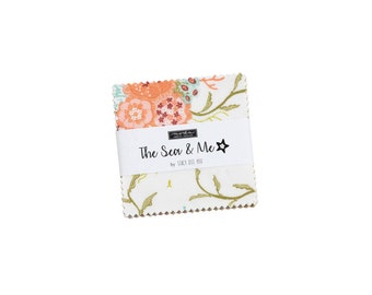The Sea and Me Mini Charm Pack 42 Pieces by Stacy Iest Hsu Designs for Moda. 20790MC