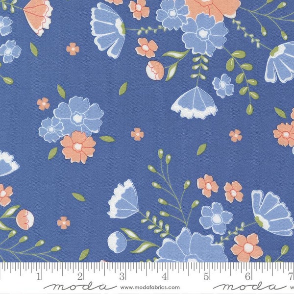 Peachy Keen Moonlit Meadow Cobalt by Corey Yoder for Moda Fabrics 29170 16 This fabric is sold in HALF Yard increments