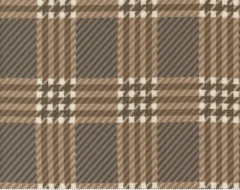Prairie Gatherings Flannel Window Pane Plaid Teak by Primitive Gatherings for Moda Fabrics 49313 14F Fabric sold in HALF YARD increments