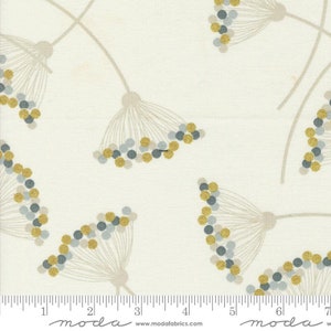Shimmer Metallic Blossom Ivory by Zen Chic for Moda Fabrics 1840 11M Sold in HALF yard increments