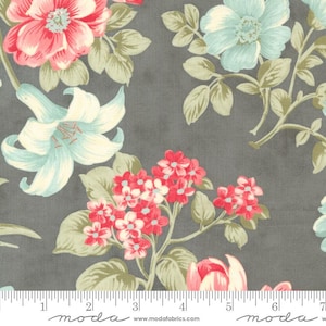 Collections for a Cause Etchings Bold Blossoms Charcoal by Howard Marcus & 3 Sisters for Moda Fabrics 44330 15 Sold in HALF YARD increments