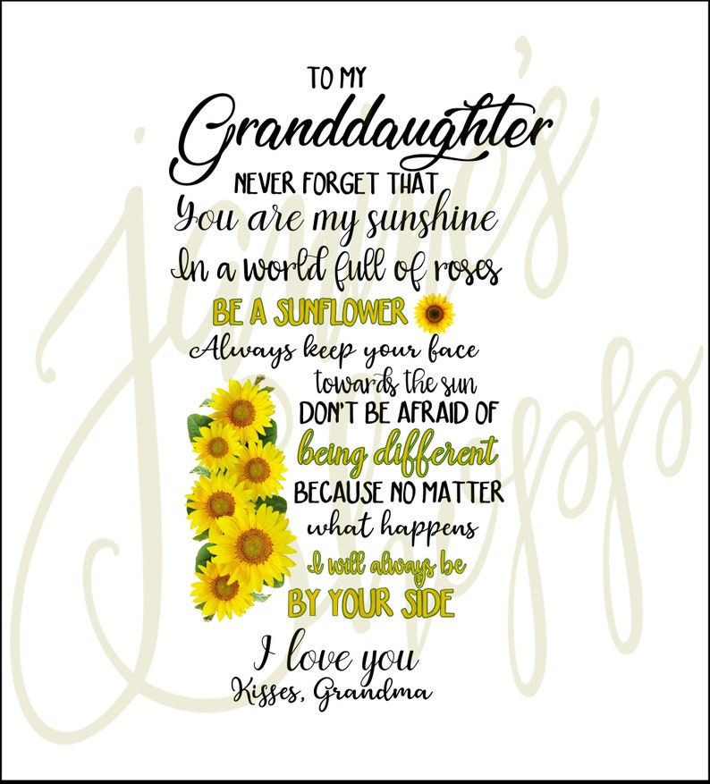 Download To My Granddaughter from Grandma Sunflower svg dxf png eps ...