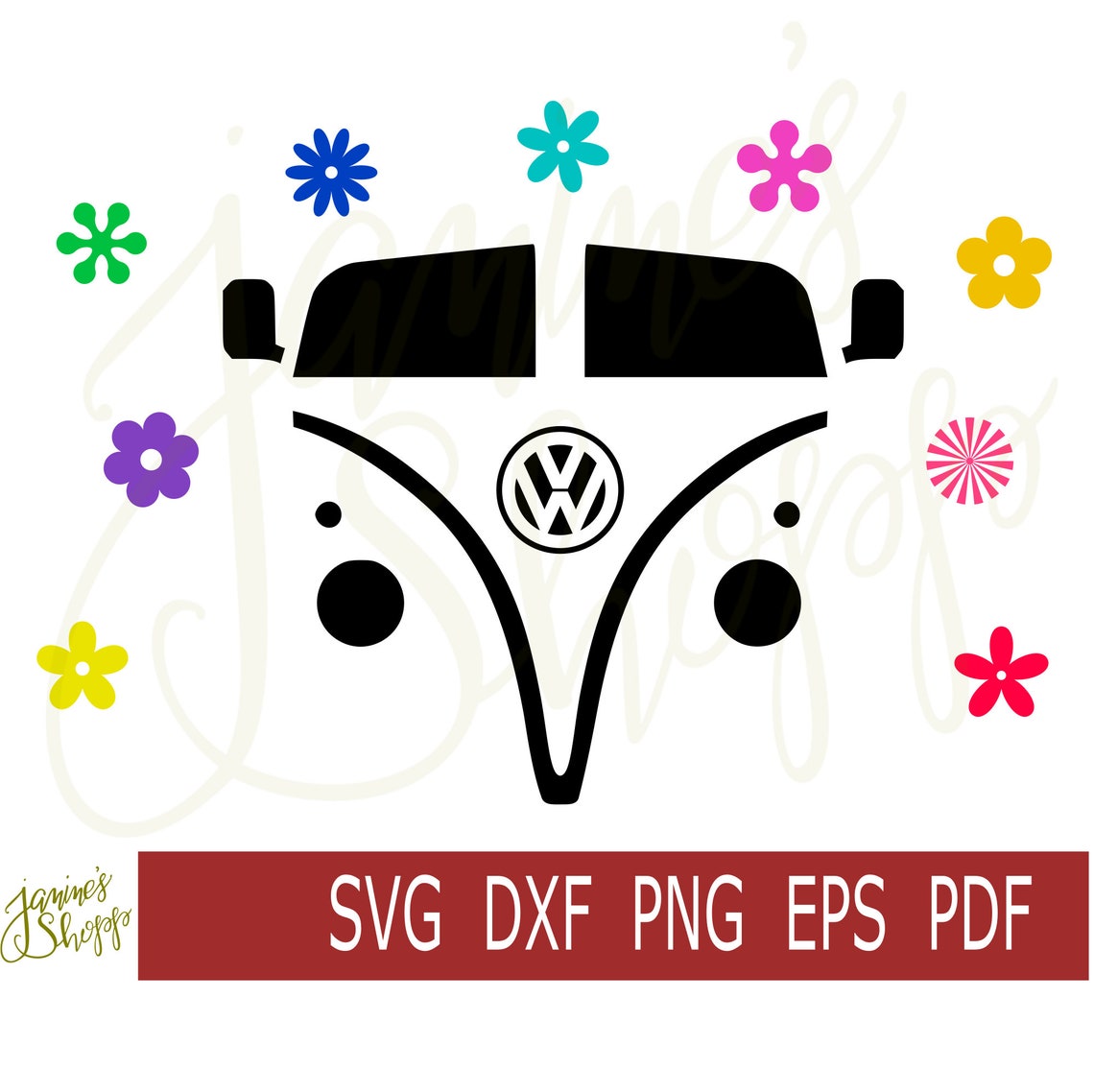 VW Bus-svg dxf png eps pdf Cricut Silhouette Craft Cutting | Etsy