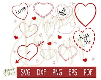 svg Hearts-Love-Kiss Me-Be Mine-svg dxf png eps pdf for use with paper vinyl print craft machines