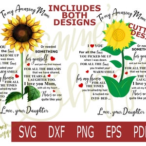 svg png To My Amazing Mom from Tochter-dxf eps pdf zur Verwendung mit Sublimations-Wasserschiebefolie Cricut Silhouette Handwerk Maschinen