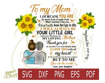 svg png To My Mom from Daughter-dxf eps pdf for use with sublimation waterslide Cricut Silhouette craft machines