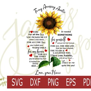 svg png Alla mia fantastica zia da nipote-dxf eps pdf per l&#39;uso con macchine artigianali Cricut Silhouette per sublimazione con scivolo d&#39;acqua