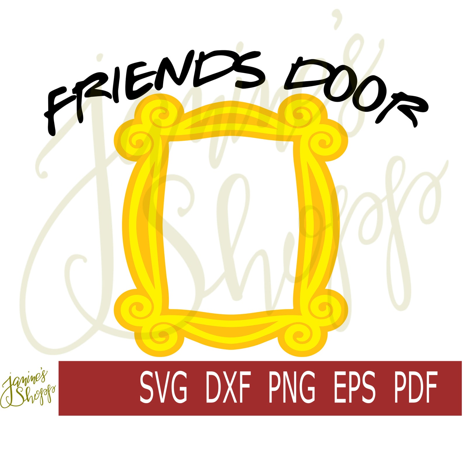 Friends Door Framesvg dxf png eps pdf Cricut Silhouette Craft Etsy