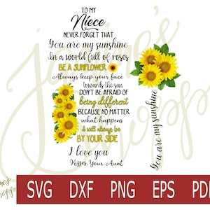Sticker sublimation toboggan aquatique À ma nièce tournesol svg dxf png eps pdf impression vinyle Cricut Silhouette machines artisanales