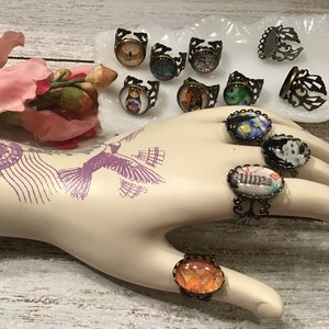 Audrey Hepburn ring/Matryoshka ring/Irises ring/peacock ring/Egyptian Goddess ring/Egyptian ring/Art Nouveau ring