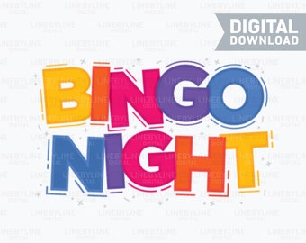 Bingo Sign, Bingo Night Poster, Bingo Logo, Bingo Vector, Bingo Night PNG, Bingo Night Design Printable - Digital Download, Instant Download