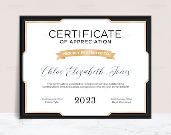 Certificate of Appreciation, Certificate Template, Editable Certificate Printable, Certificate of Participation, Certificate of Recognition