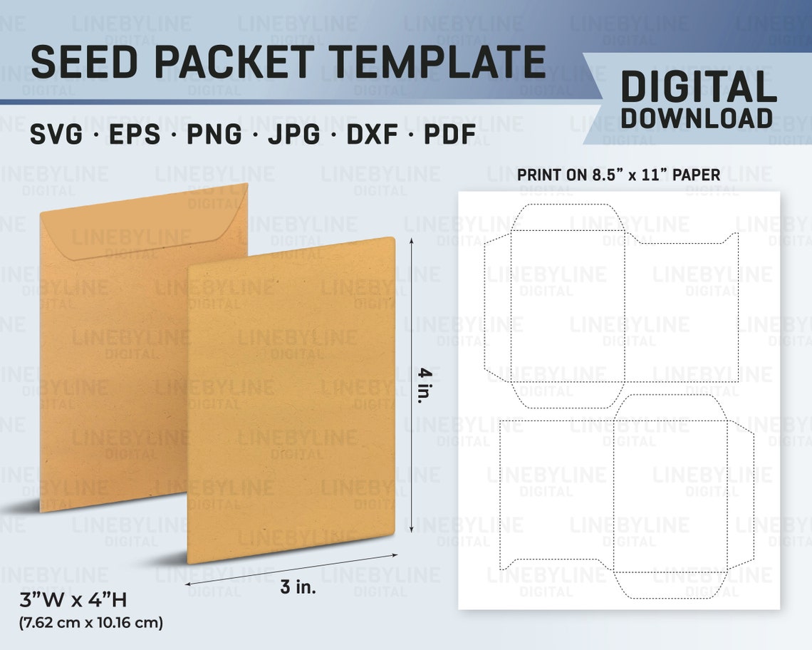 Seed Packet Template, Seed Packet Emvelope, Blank Seed Packet Template ...