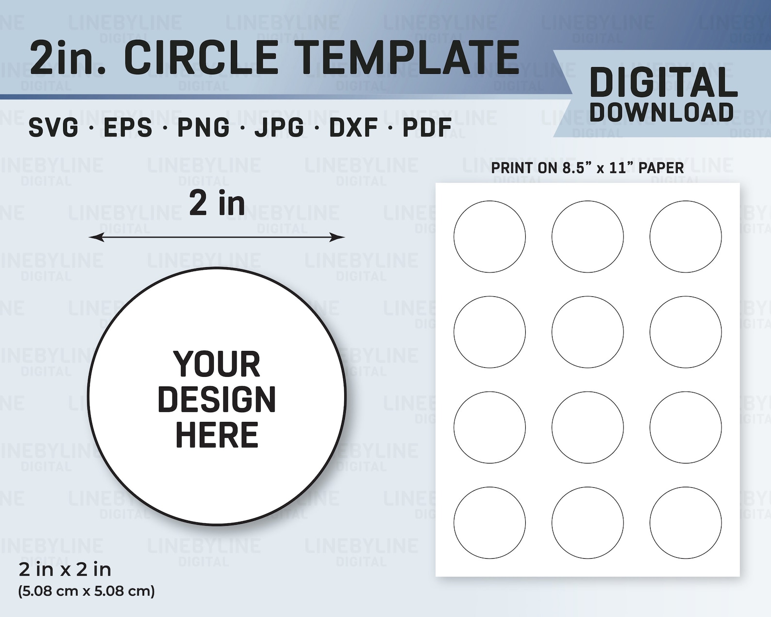 Circle Template, 2 Inch Circle Template, Circle Template SVG, Circle