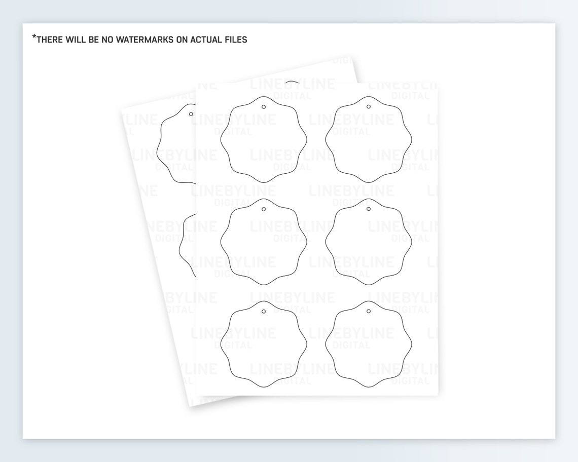 Scallop Gift Tag Template SVG, Hang Tag Template, Blank Gift Tag