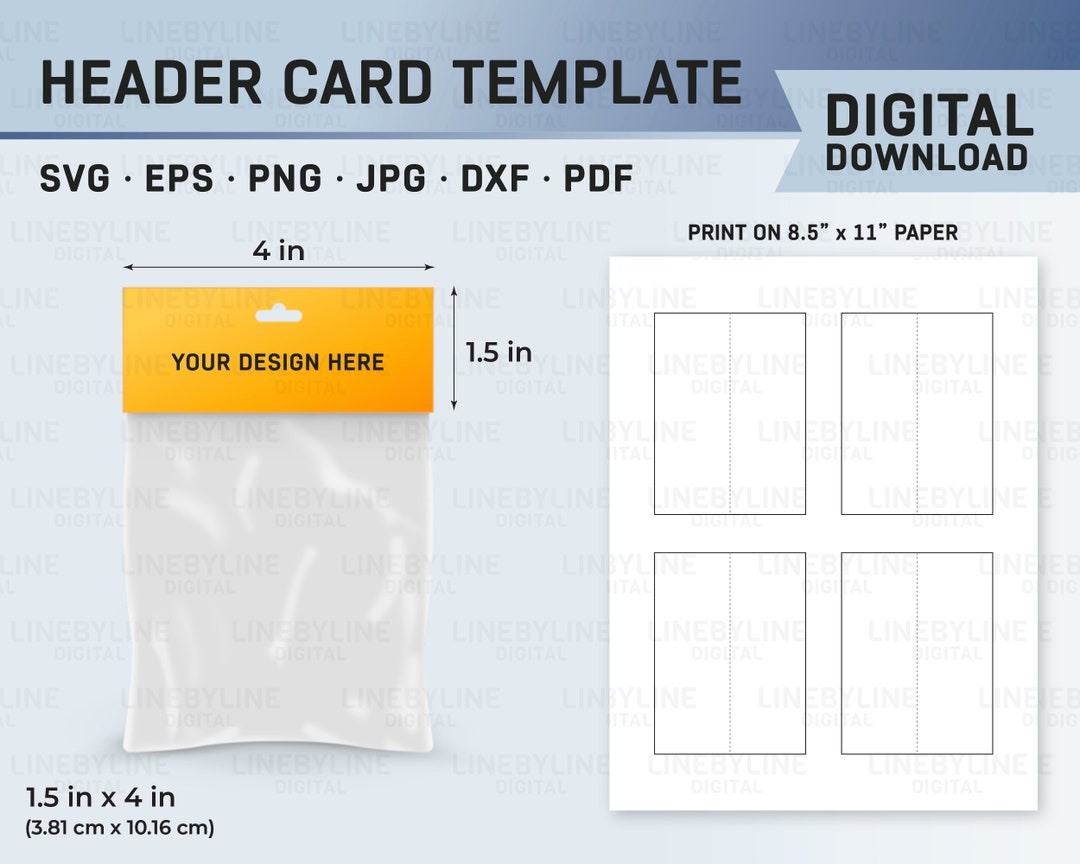 Header Card Template Polybag Bag Topper Small Business Bag Topper