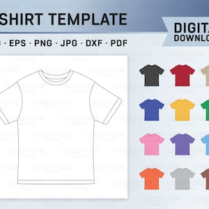 Shirt Template, T-Shirt Template, All Over T-Shirt, Shirt Template SVG, Sublimation Template, Printable T-Shirt Guide, T-Shirt Mockup