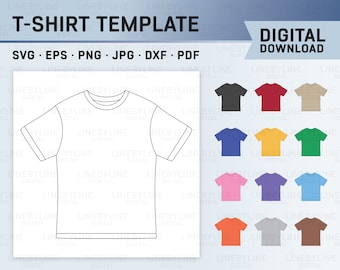 Shirt Template, T-Shirt Template, All Over T-Shirt, Shirt Template SVG, Sublimation Template, Printable T-Shirt Guide, T-Shirt Mockup