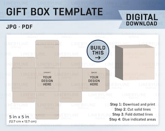 Box Template, Gift Box Template, Candle Holder, Square Box, Box Template SVG, Box PNG, Box Template Printable, Gift Box Print Out, Gift Box