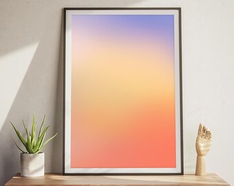 Aura Poster California SoCal Aura Poster California Wall Aura Print Sunset Aura Modern Wall Art Cotton Candy Sunset Art Home Decor Printable