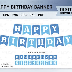 Birthday Banner, Birthday Banner Template, Birthday Banner Print Out, Birthday Garland, Birthday Sign, Birthday Party Sign, Birthday Decor