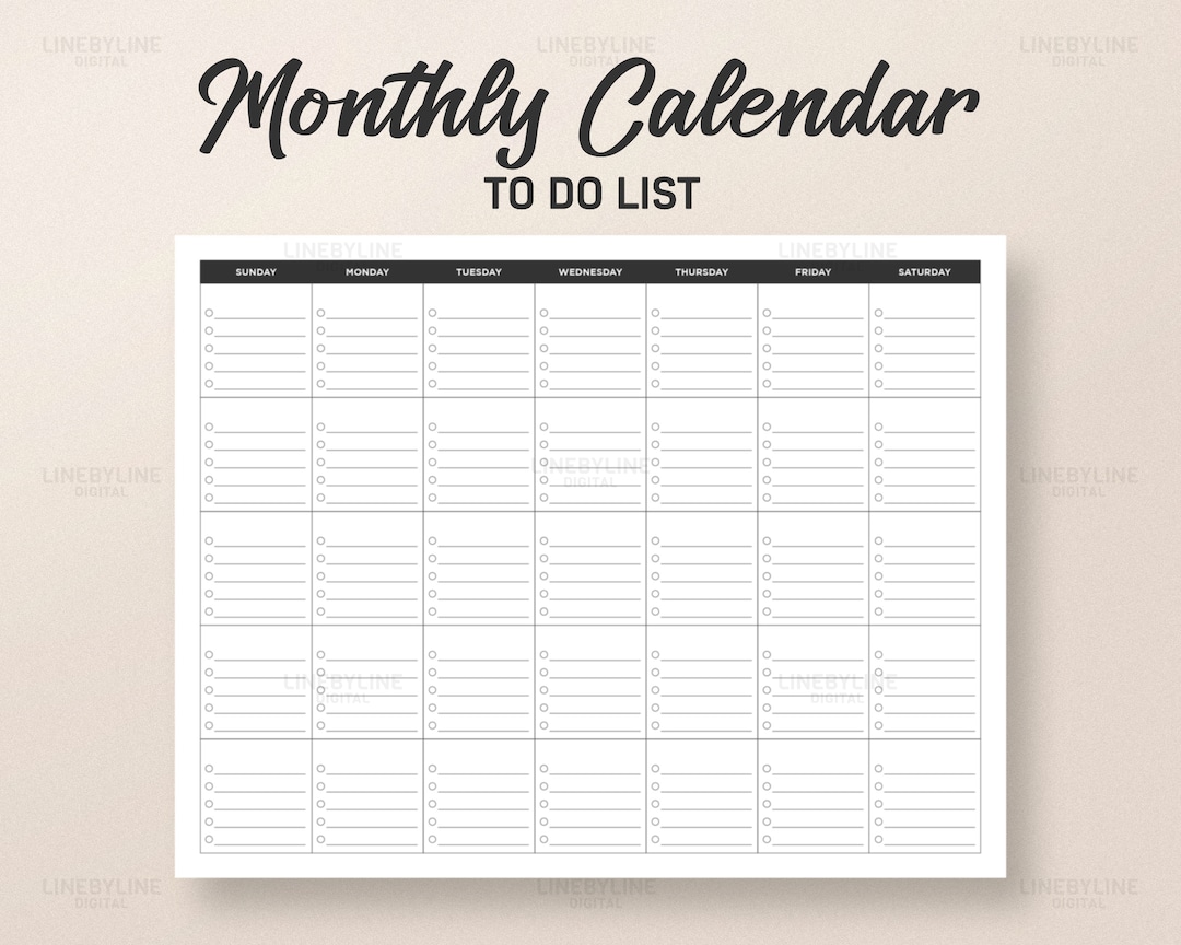 Monthly Calendar, Printable Calendar, Blank Calendar, Calendar With ...