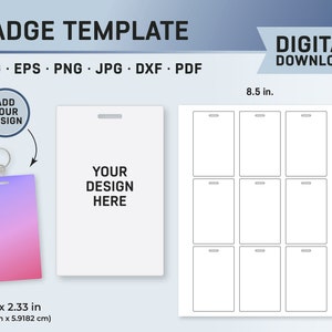 Badge Template, ID Badge Template, Staff Event Badge, Badge Template, Badge Canva, I.D. Tag, Badge Sublimation, Blank ID Badge Template