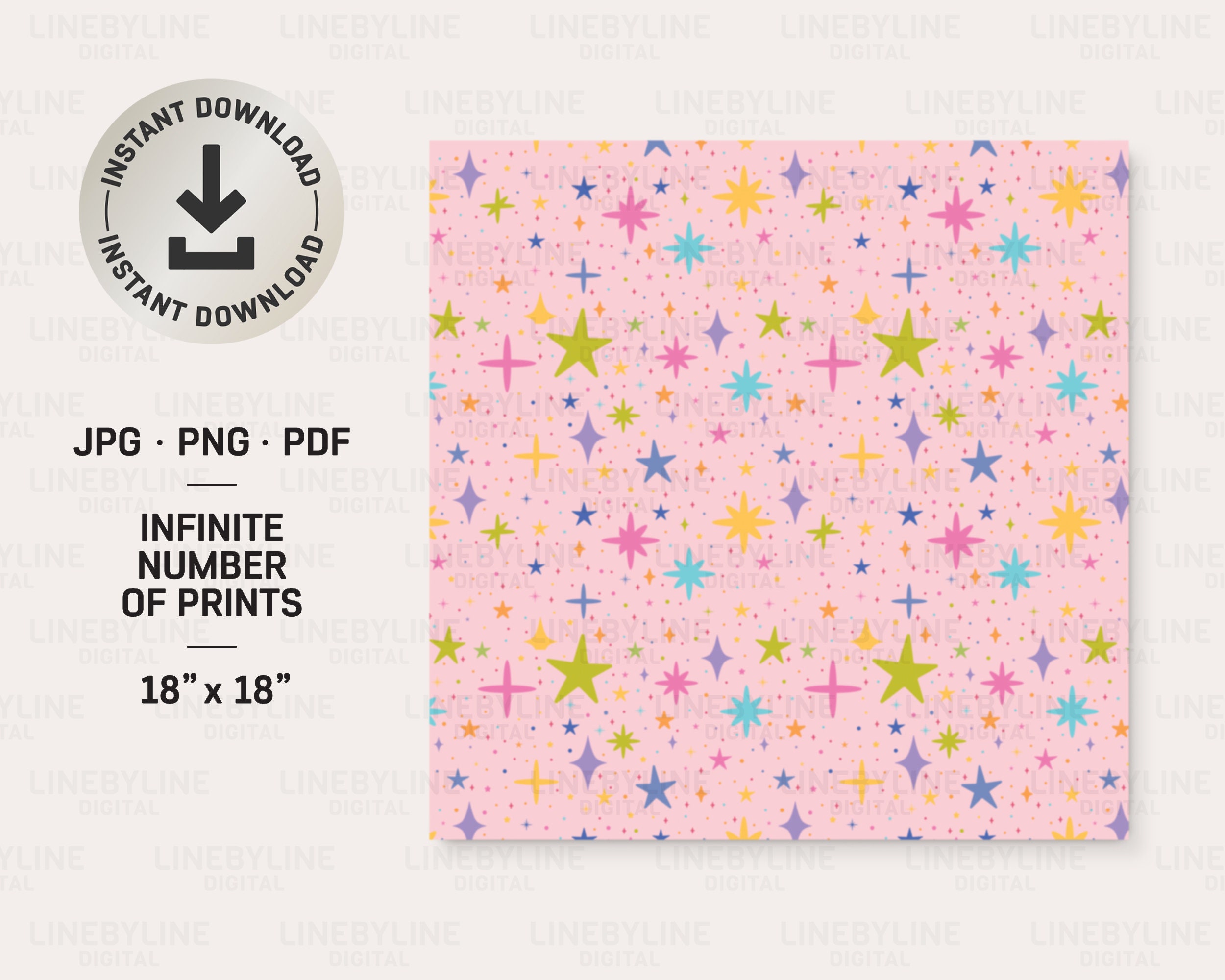 Vintage Aesthetic Pattern Screen Printed on Alina Star main image 0
