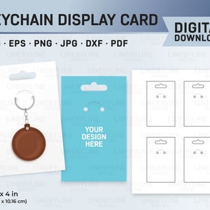 Keychain Template, Keychain Display Card, Keychain Back Card, Key Chain Display Template, Keychain Template Canva, Keychain Template SVG