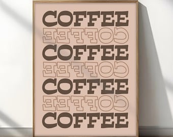 Coffee Poster Retro Coffee Wall Art Print Coffee Bar Decor Modern Home Decor Print Kitchen Decor Minimal Print Cafe Decor Wall Art