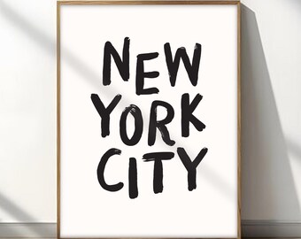 New York Poster Art New York Wall Print New York City Poster NYC Print Minimalist Heart Art Print I Love New York City Typography Art