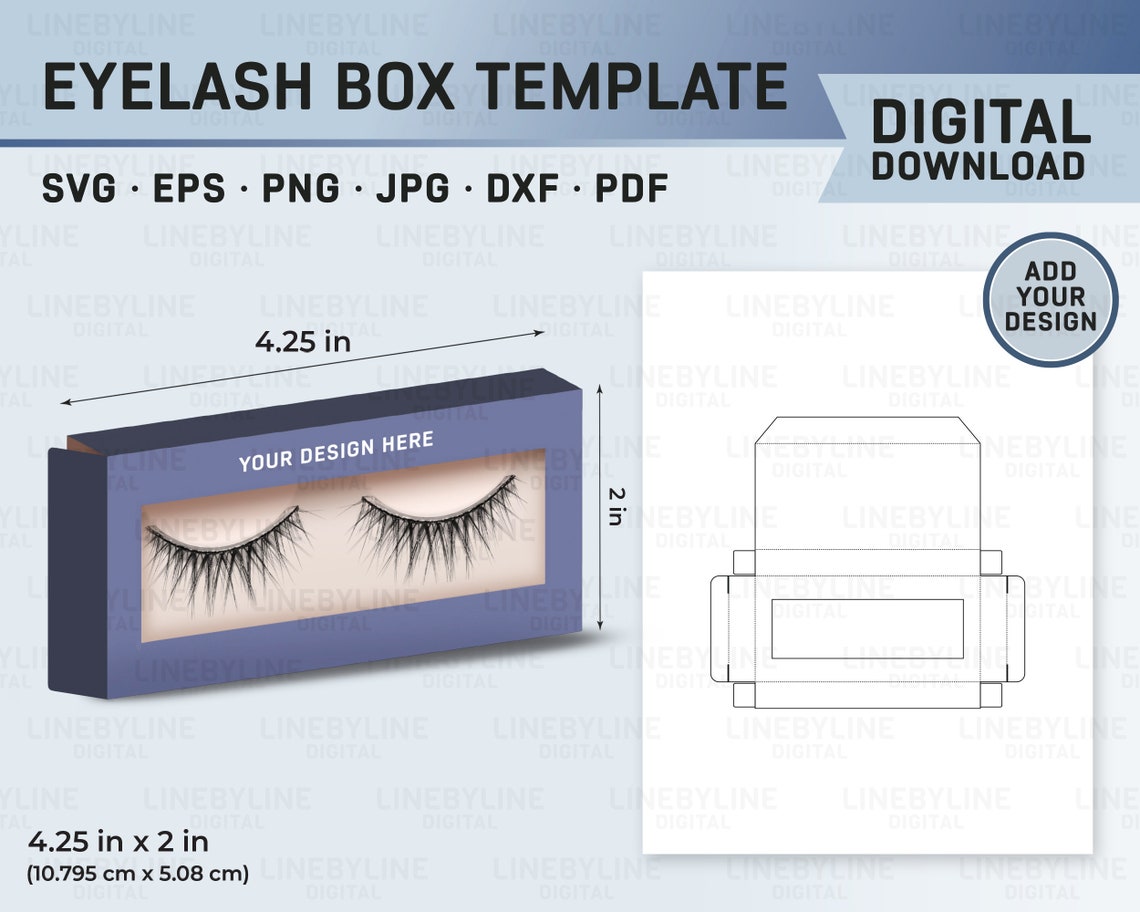Eyelash Box Template False Eyelash Box Template Lash Box Etsy Eyelash Box Template False Eyelash Box Template Lash Box Etsy