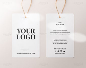 Editable Hang Tag Template Modern Hang Tag Hang Tag Printable Fashion Label Template, Clothing Hang Tag Canva Editable Hang Tag Care