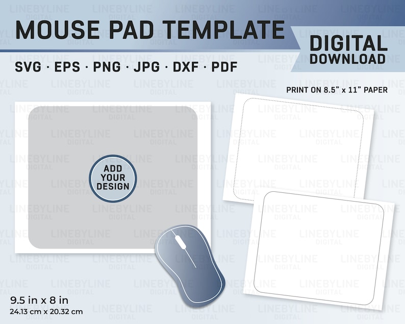Mouse Pad Template, Mouse Pad Sublimation, Custom Mouse Pad, Blank