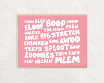 Dog Lingo Poster, Dog Print Poster, Dog Poster, Dog Language Poster, Funny Dog Poster Dog Wall Art, Minimalistic Pet Art, Dog Mom Gift