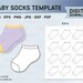 Sock Template Sock Canva Template Blank Sock Template Baby Socks
