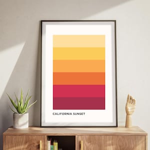 Sunset Poster California Print SoCal Sunset Poster, California Sunset Wall Art, San Diego Sunset Modern Wall Art Coastal Home Decor