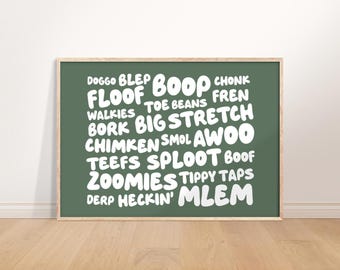 Dog Lingo Poster, Dog Print Poster, Dog Poster, Dog Language Poster, Funny Dog Poster Dog Wall Art, Minimalistic Pet Art, Dog Mom Gift