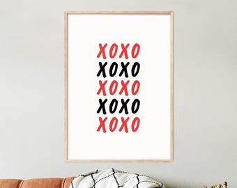 XOXO Poster Valentines Day Printable XOXO Wall Art Print Trendy Wall Art Love Wall Print Valentines Day Decor Printable Wall Art Love Poster