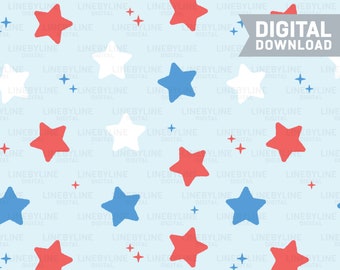 Star Pattern Seamless Star Pattern, Seamless Fabric Pattern, USA Flag Pattern, Fourth of July Pattern, USA July Pattern, Labor Day Pattern
