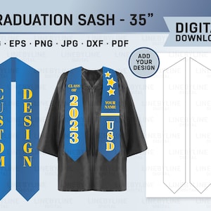Graduation Sash Template, Graduation Stole Template, Graduate Gown Template, Stole Sash Template, Stole Sublimation, Stole Template SVG