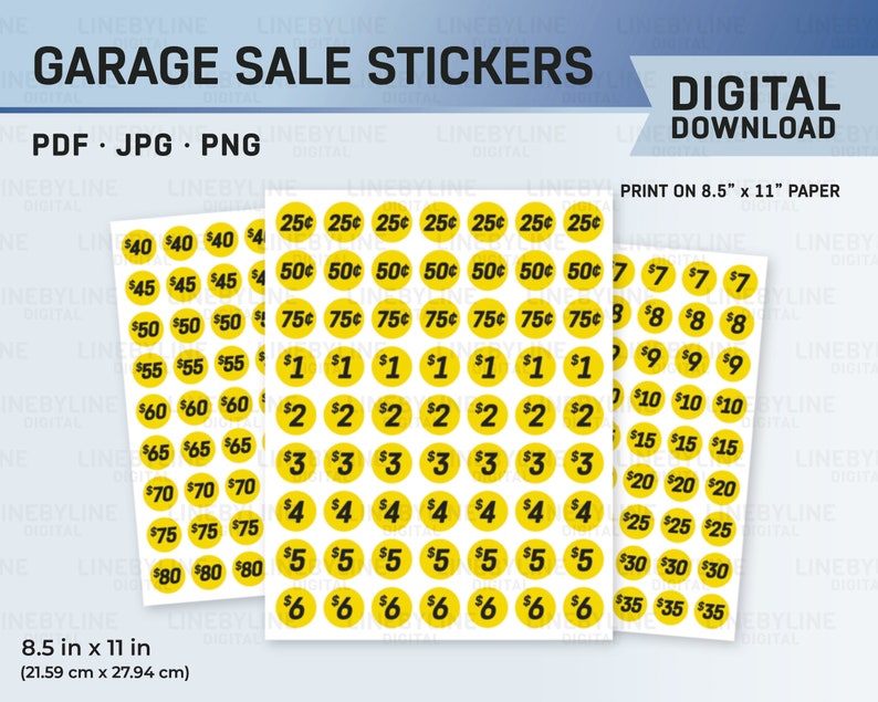 Garage Sale Stickers, Sale Stickers, Price Tag Stickers, Circle ...