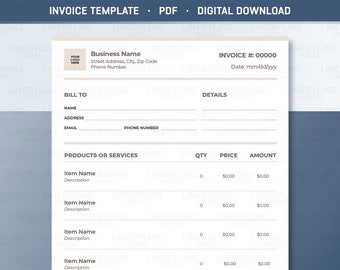 Invoice Template, Invoice Template PDF, Custom Invoice, Editable Invoice, Business Invoice Template, PDF Invoice, Printable Invoice