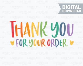 Gracias por su pedido SVG, gracias EPS, gracias PNG, tarjeta de agradecimiento para pequeñas empresas, descarga digital, descarga instantánea