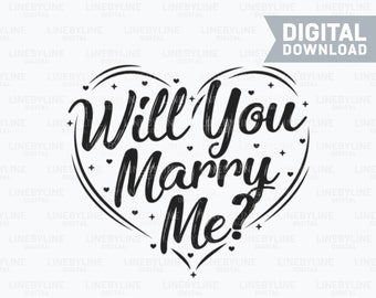 Will You Marry Me, Will You Marry Me Sign, Will You Marry Me PNG, Wedding Sign PDF, Proposal Sign, Engagement PNG, Digital Download